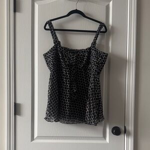 Nine West Black and White Patterned Blouse